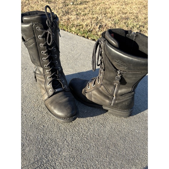 Harley-Davidson Shoes - Harley Davidson Black Motorcycle Boots Womens 9 Harnett‎ Black D84472 Bikerchic